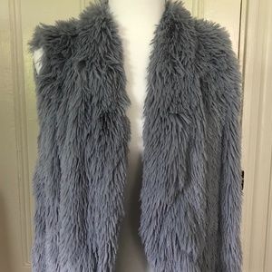 Fuzzy grey vest